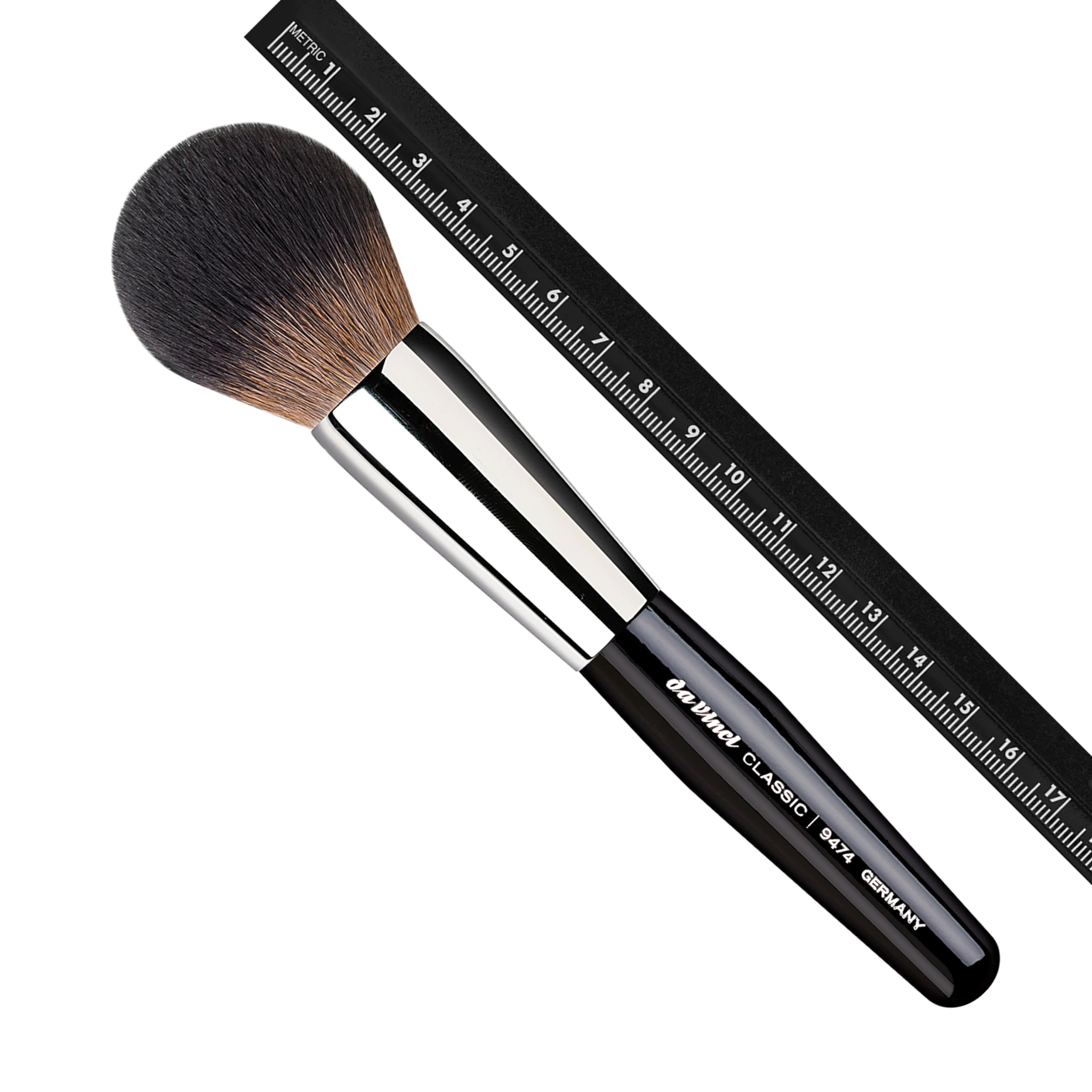 da Vinci, CLASSIC Puderpinsel, groß, wellige Kunstfasern, ideal für gleichmäßiges Auftragen von Puder, perfektes Makeup Tool für ein makelloses Finish | Extrafeine, wellige Kunstfasern – perfekt abgestimmt für präzises Auftragen von gepresstem und losem P
