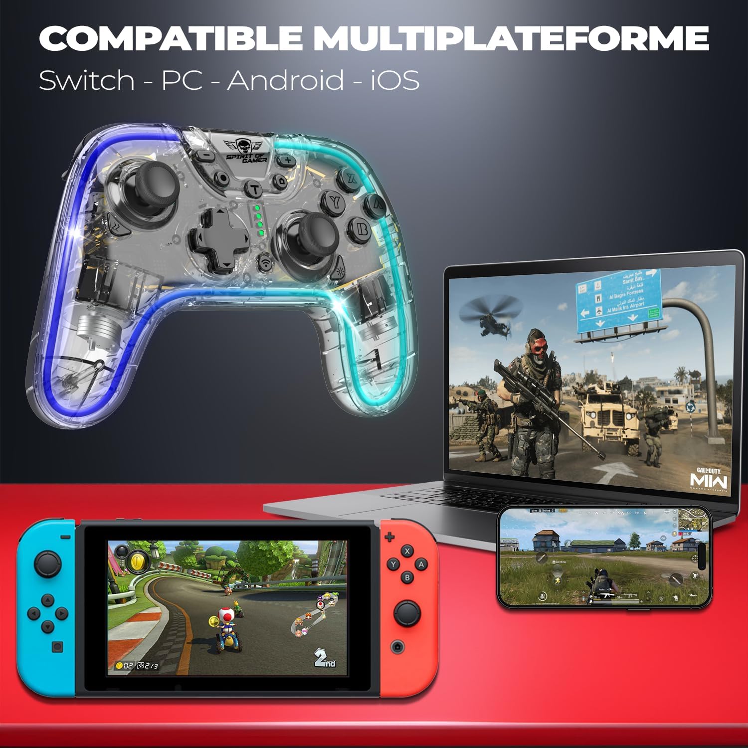 Spirit Of Gamer SOG-BTGPS1 Gaming Controller multi-platform compatibility