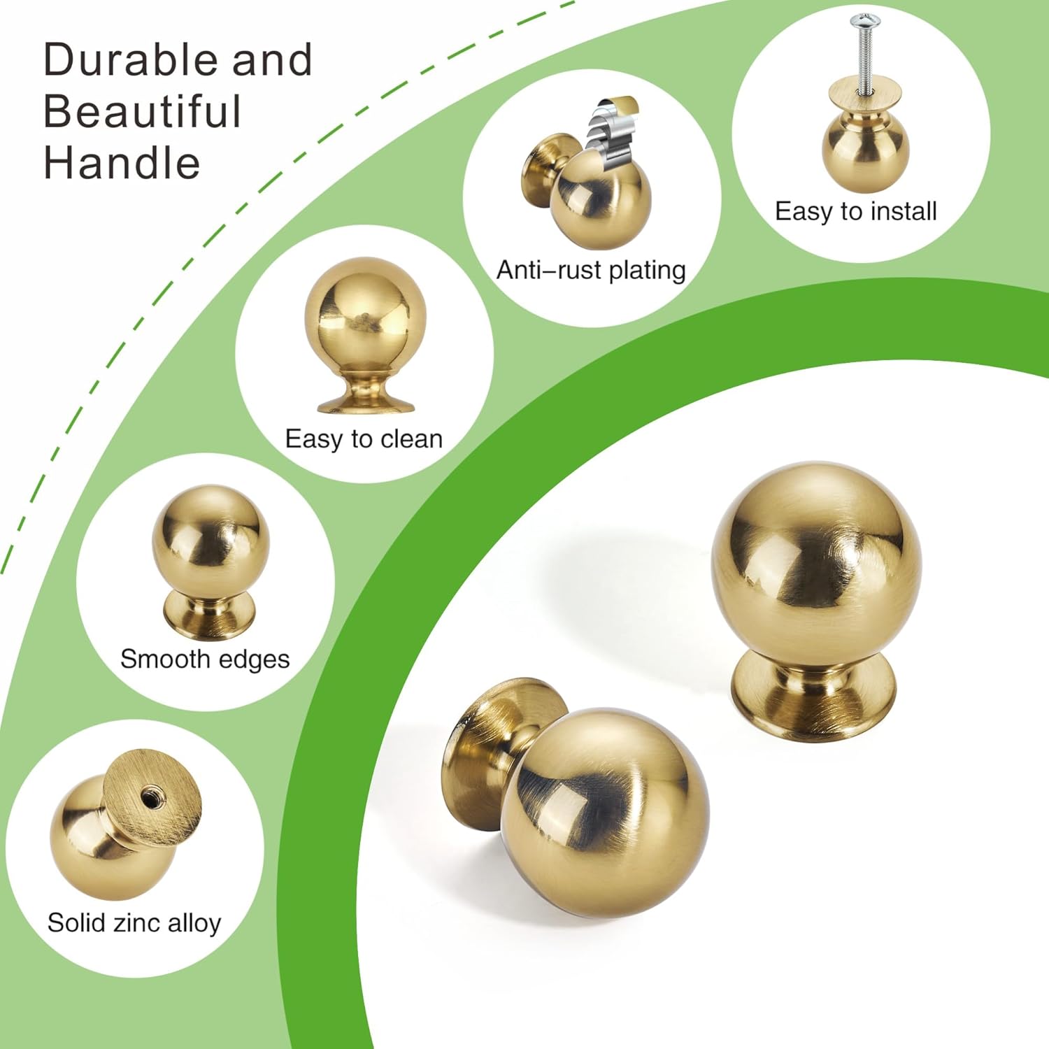 SAILING 10 Pack Cabinet Knobs-Single Hole Champagne Bronze Cabinet Pulls for Dresser Knobs Drawer Knobs and Pulls for Kitchen Bathroom Cabinets Handles SA10185