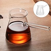 Vista 7 de Hemoton Cafetera turca de vidrio de borosilicato de 14.25 onzas, cafetera para estufa con asa, calentador de leche, chocolate caliente o mantequilla