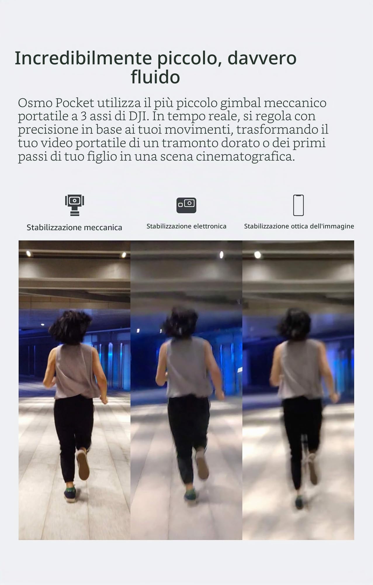 DJI Osmo Pocket - Sistema di Stabilizzazione a Tre Assi, Gimbal con Sensore da 1/2.3 Pollici, Campo Visivo di 80° e l'Apertura a f/2,0, Video in 4K/60FPS A, 100 Mbps