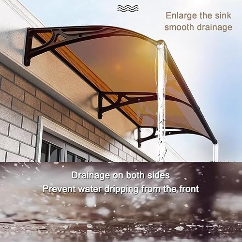 Miniatura 7 de Cubierta de refugio de lluvia para ventana al aire libre, toldo marrón para puerta delantera, toldo arqueado de patio, porche, cubierta moderna de