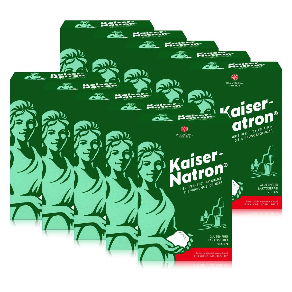 Kaiser Natron Pulver 10 x 250g | Reines Natriumhydrogencarbonat für Küche und Haushalt, Pulver, Glutenfrei, Vegan, Laktosefrei