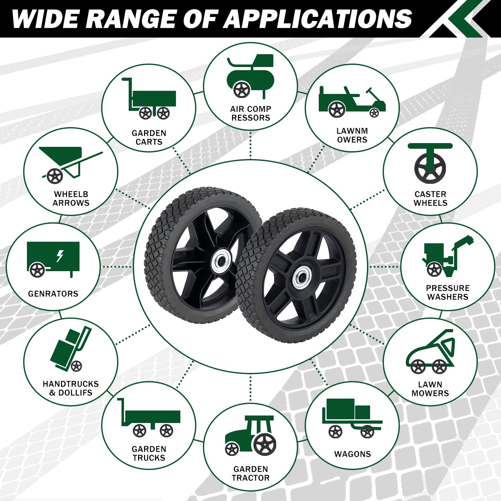 Amazon.co.jp: CheeMuii 4個 7インチ 芝刈り機ホイール 4パック 7