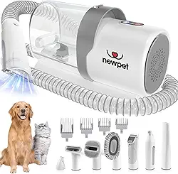 Kit de limpeza para cães, 7 em 1 Aspirador de Pelos Pet Animais de estimação com 4 pentes de cabelo, aspirador de cabelo para cães de 2,5 litros, escova a vácuo para cães 127V