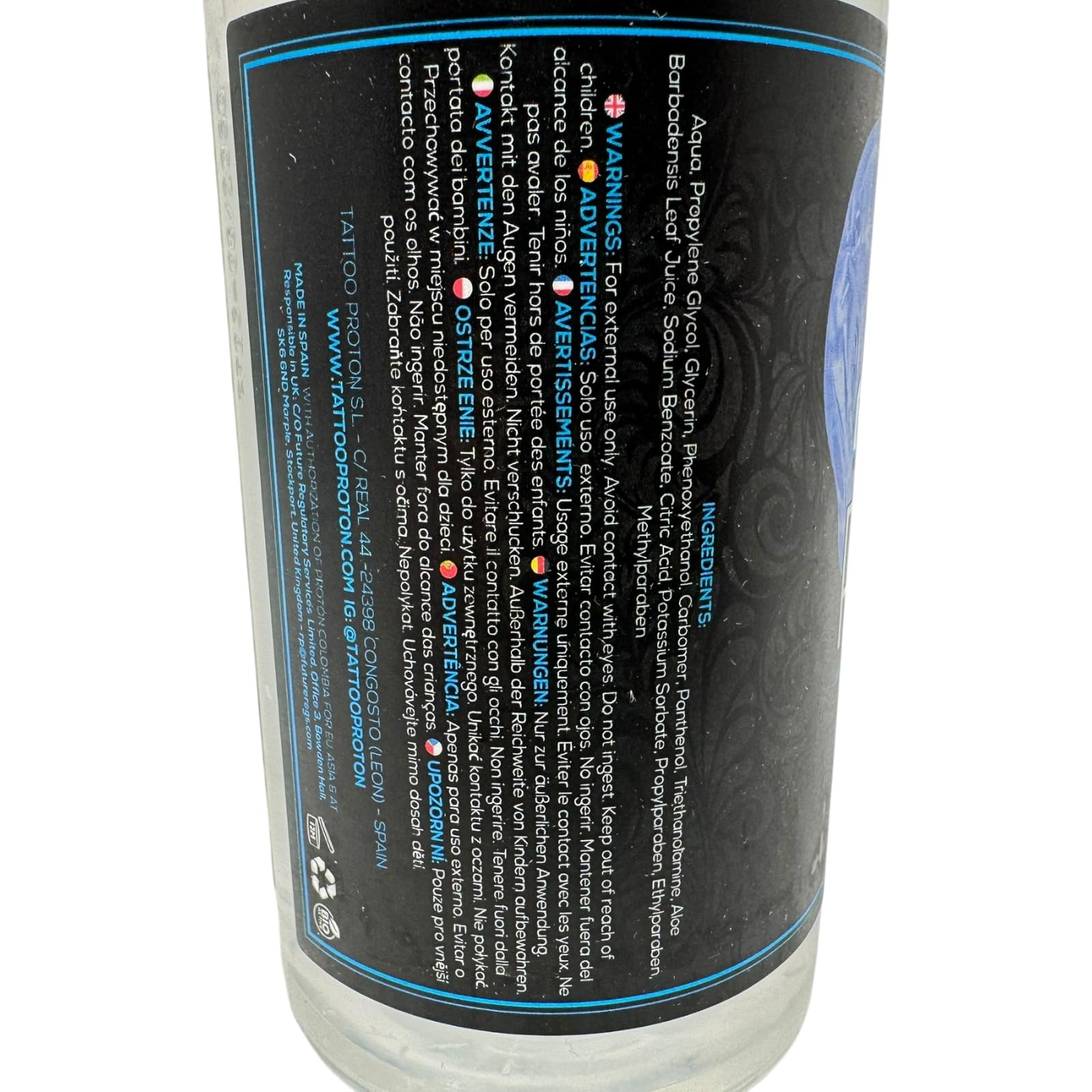 Proton Professional Photo Finish Bio-active Nettoyant pour tatouage INKgrafiX® Allemagne 200 ml