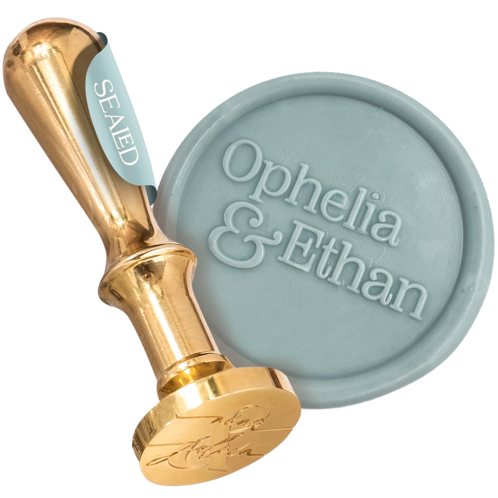 SEALED® Personalised Wax Seal Stamp – Custom Initials or Names | for Weddings, Gifting & Creative Projects (25–35mm – Style: Ophelia) — image 1