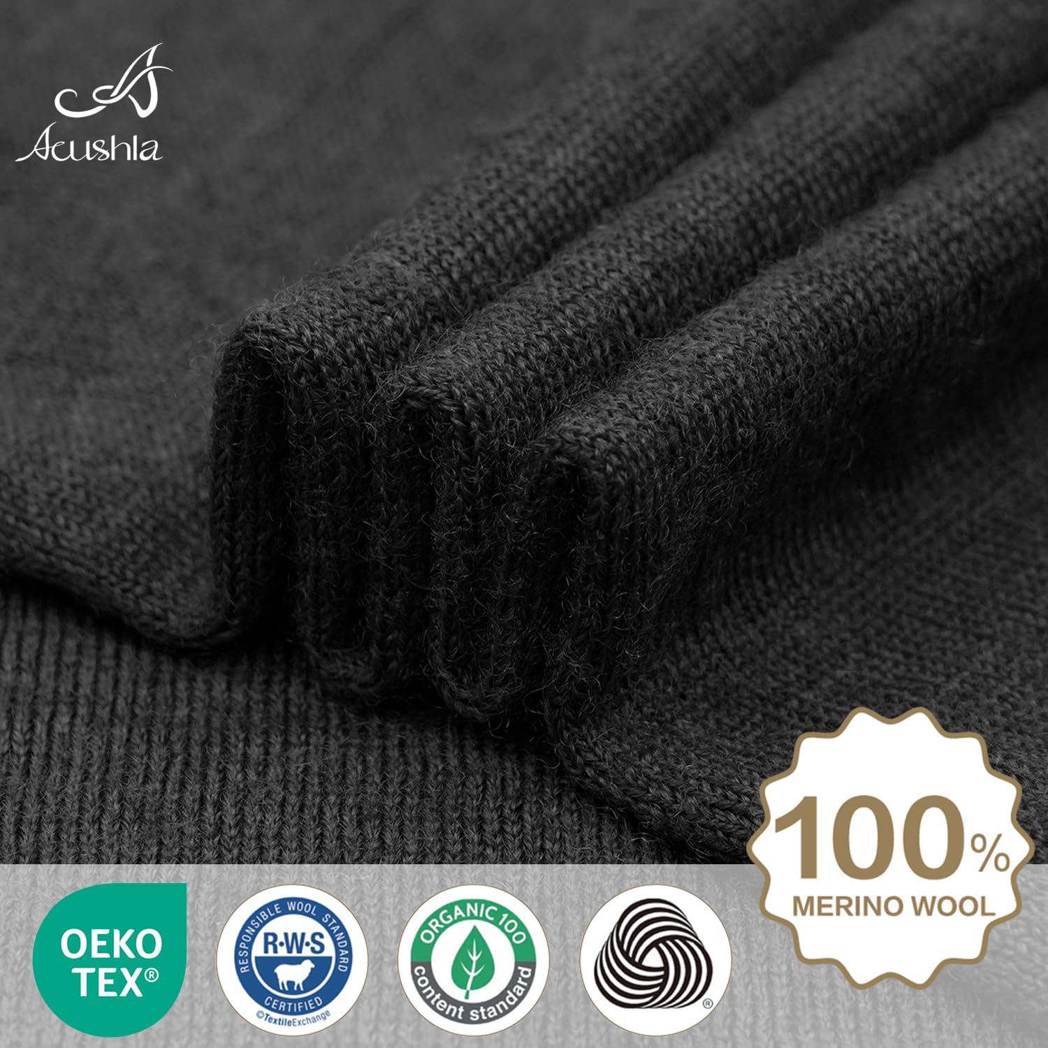 ACUSHLA 100% Merino Wool Cuff Beanie for Men & Women Knitted Winter Hat Unisex Watch Cap Skull Wrap for Cold Weather - Image 6