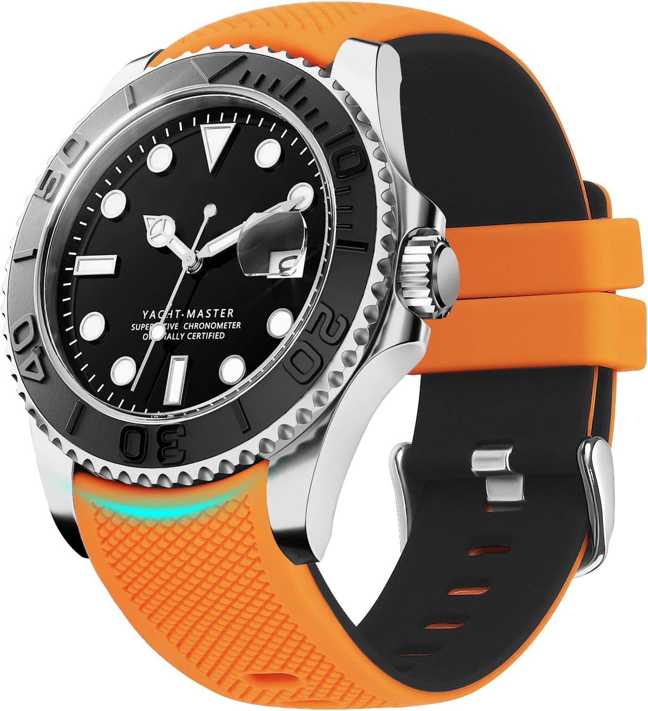 Fullmosa Watch Straps 22mm Silicone Smart Watch Strap No Gaps Compatible with Samsung Galaxy/Garmin for Men, Yellow/Black