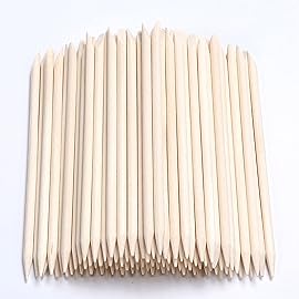 100Pcs Orange Wood Sticks for Nails, HOOMBOOM Double Sided Cuticle Pusher Remover Nail Art Manicure Pedicure Tool for Manicure Pedicure