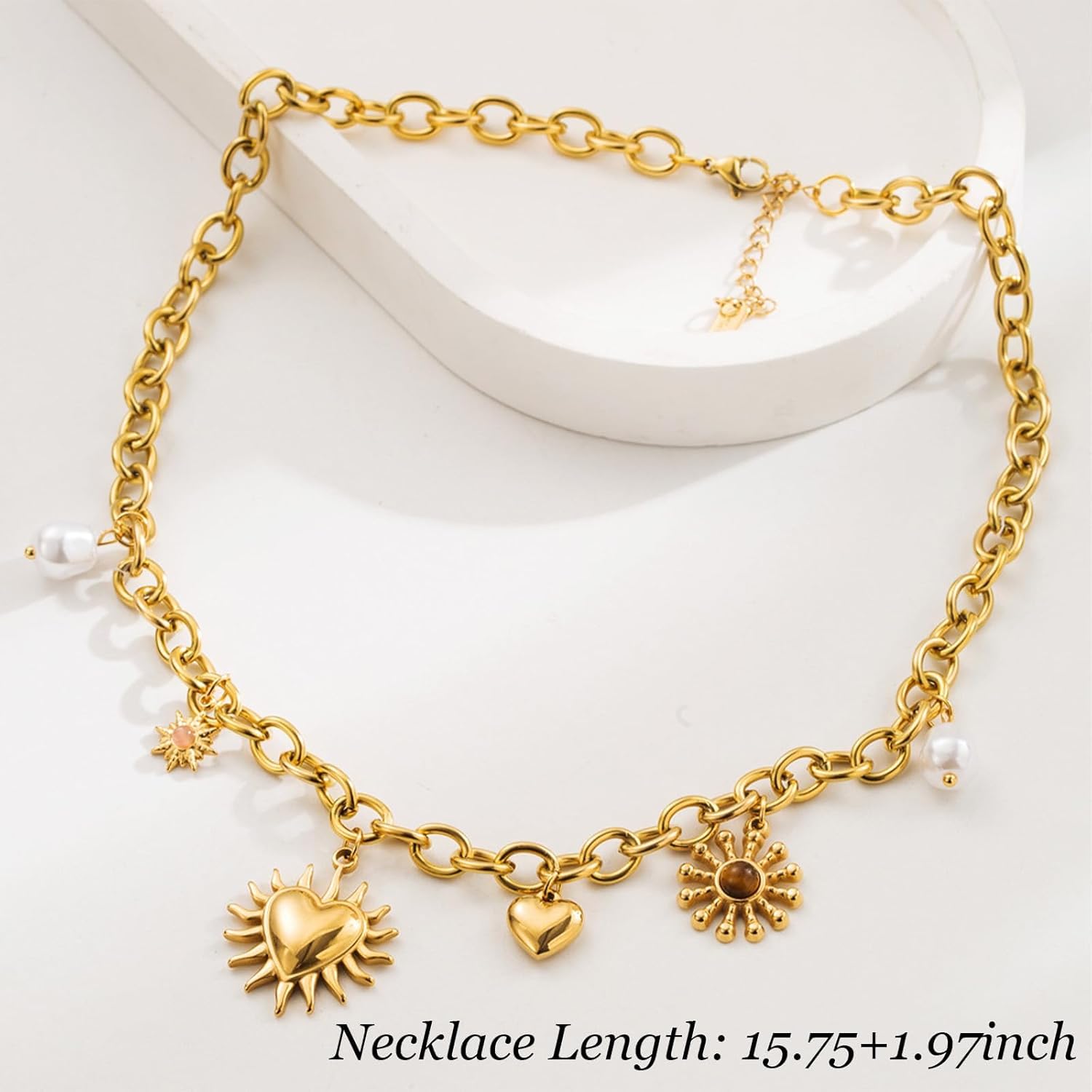 Dcfywl731 Bohemia Colorful Beaded Necklace Puka Layered Shell Necklace Hawaiian Crystal Necklace for Women - Image 6