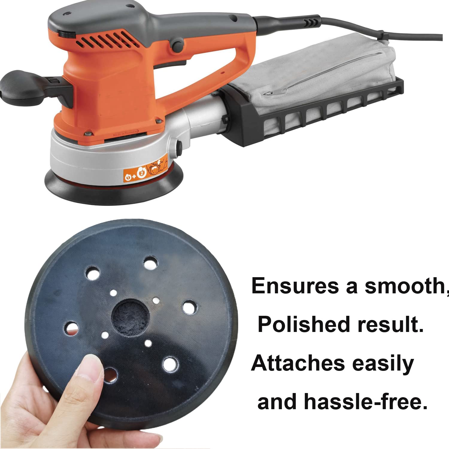 6 Inch Hook & Loop Sanding Pad with 6 Holes - Ideal Replacement for Ridgid R2611 Random Orbit Sander, Works Seamlessly with 6 Inch Sander Discs