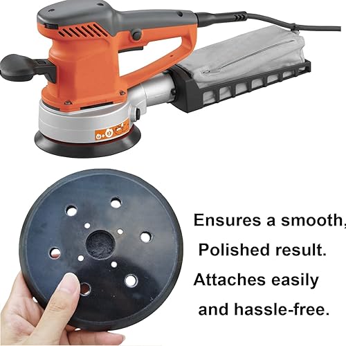 Miniatura 5 de Almohadilla de lijadora de gancho y bucle de 6 pulgadas de diámetro y 6 agujeros - Almohadilla de repuesto para lijadora de órbita aleatoria Ridgid