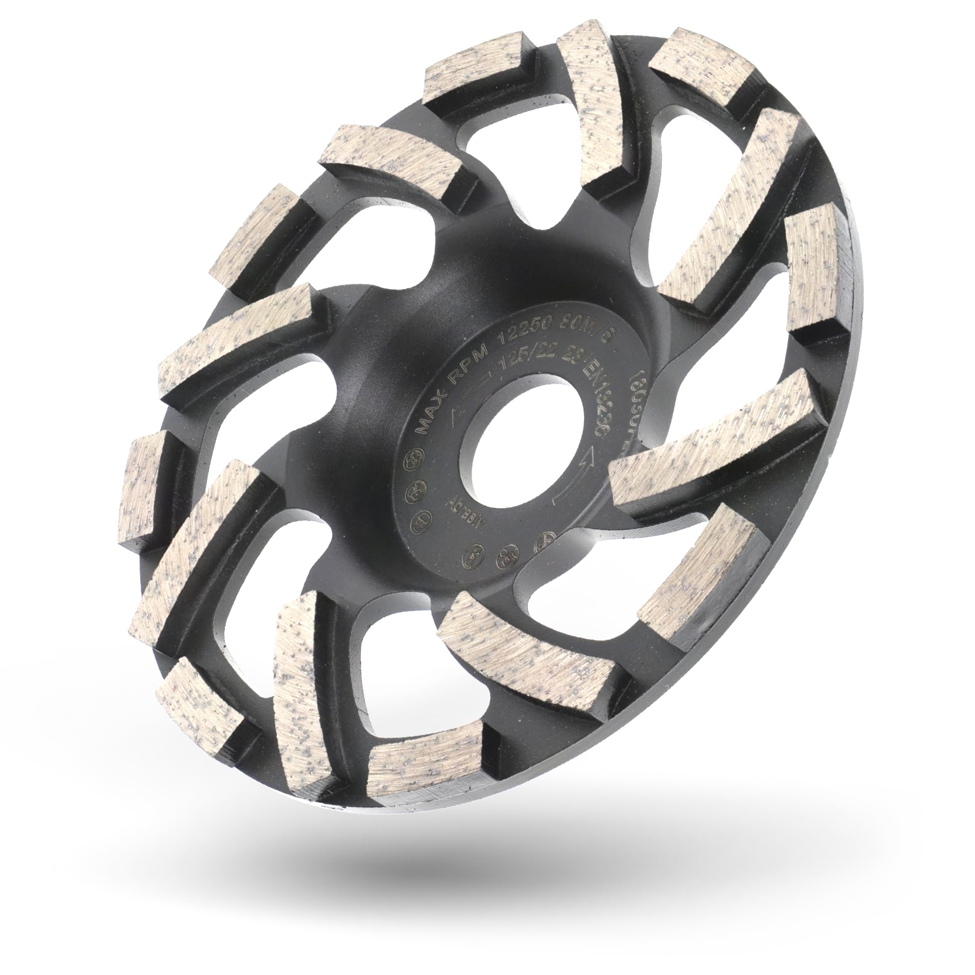 PRODIAMANT ST91 Meule boisseau diamantée turbo 125 mm x 22,23 mm pour asphalte chape matériaux abrasifs