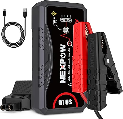 NEXPOW 3000A Peak Car Jump Starter for Up to 9.0L Gas and 7.0L Diesel Engines, 12V Portable Battery Booster Pack with QC3.0 Fast Charging, Lithium Jump Box for Truck SUV Motorcycle with LED Flashlight