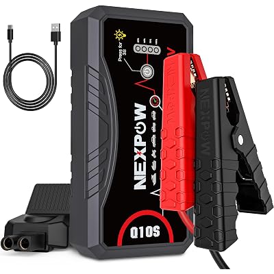 NEXPOW Car Jump Starter 2026 Upgraded Car Battery Jump Starter Pack 3000A Peak for Up to 9.0L Gas and 7.0L Diesel Engine 12V Auto Battery starter Jumper Cables Portable Lithium Jump Box with USB QC3.0