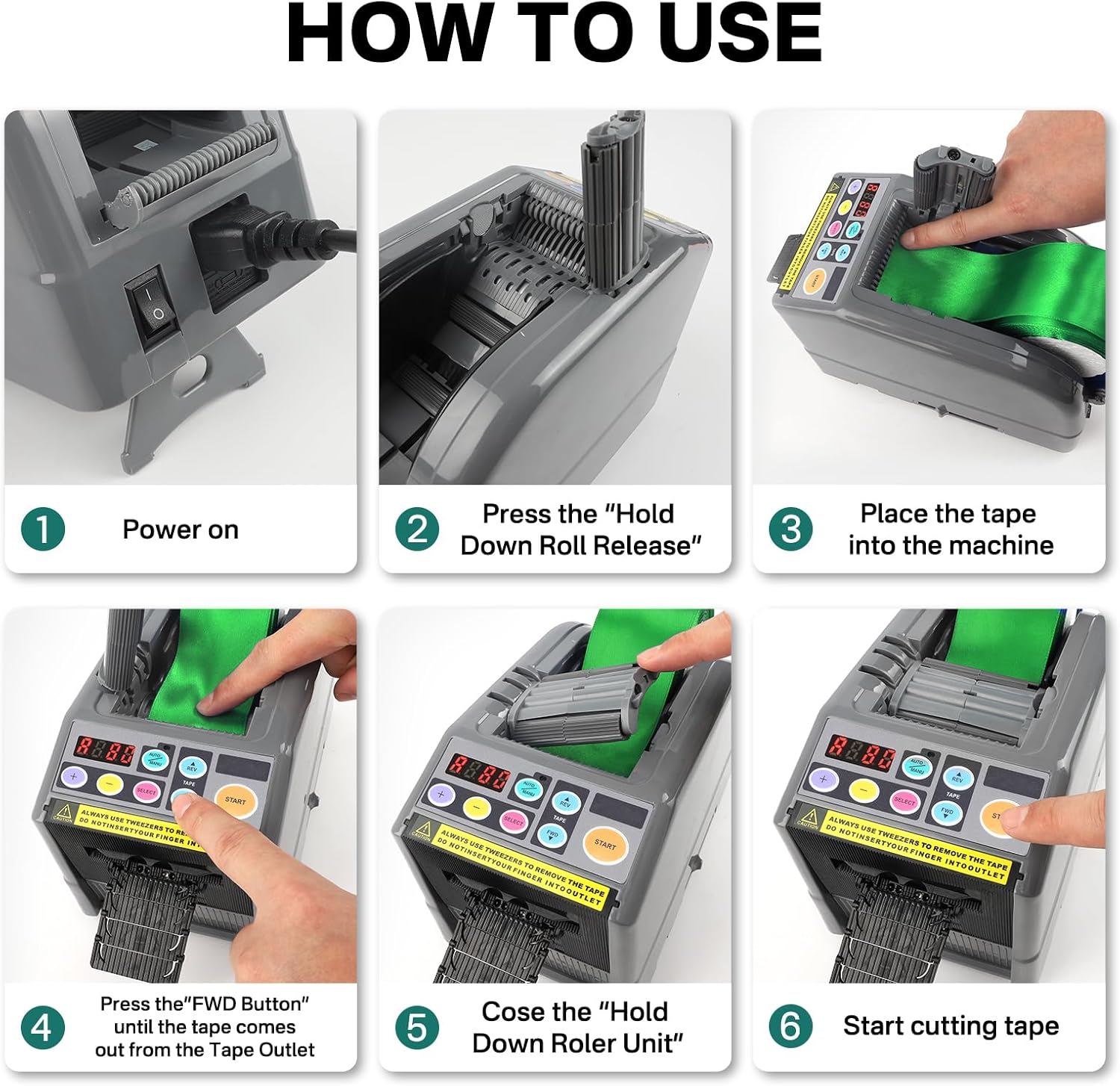 Ribbon Cutting Machine, Advanced Automatic Electric Tape Dispenser, 999mm Max Cut Length, Manual & Auto Modes, for Business, Schools, Restaurants, Factories, Warehouses & Home Use