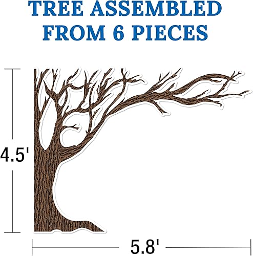 Miniatura 3 de Schoolgirl Style Woodland Whimsy - Juego de tablones de anuncios, recorte de árbol grande de 6 piezas con hojas verdes para tablones de anuncios,