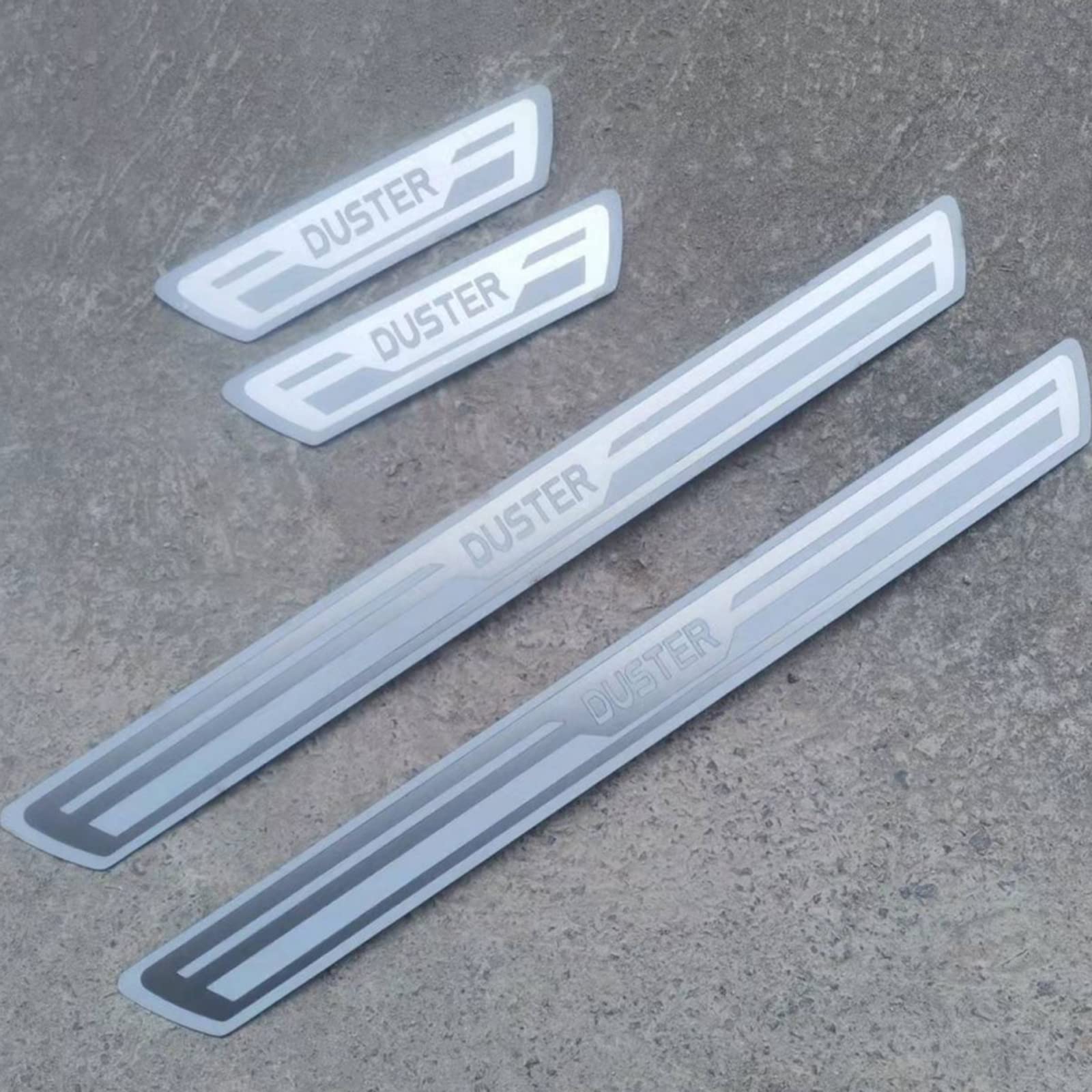 Eagleg Silver Car Door Sill Protector For Ren-Ault Dacia Duster 4Pcs Scuff Plate Stainless Steel Stickers Accessories,