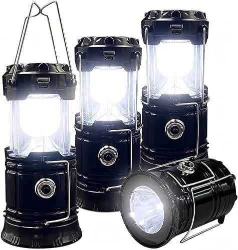 Collapsible Portable LED Camping Lantern XTAUTO Lightweight Waterproof Solar USB