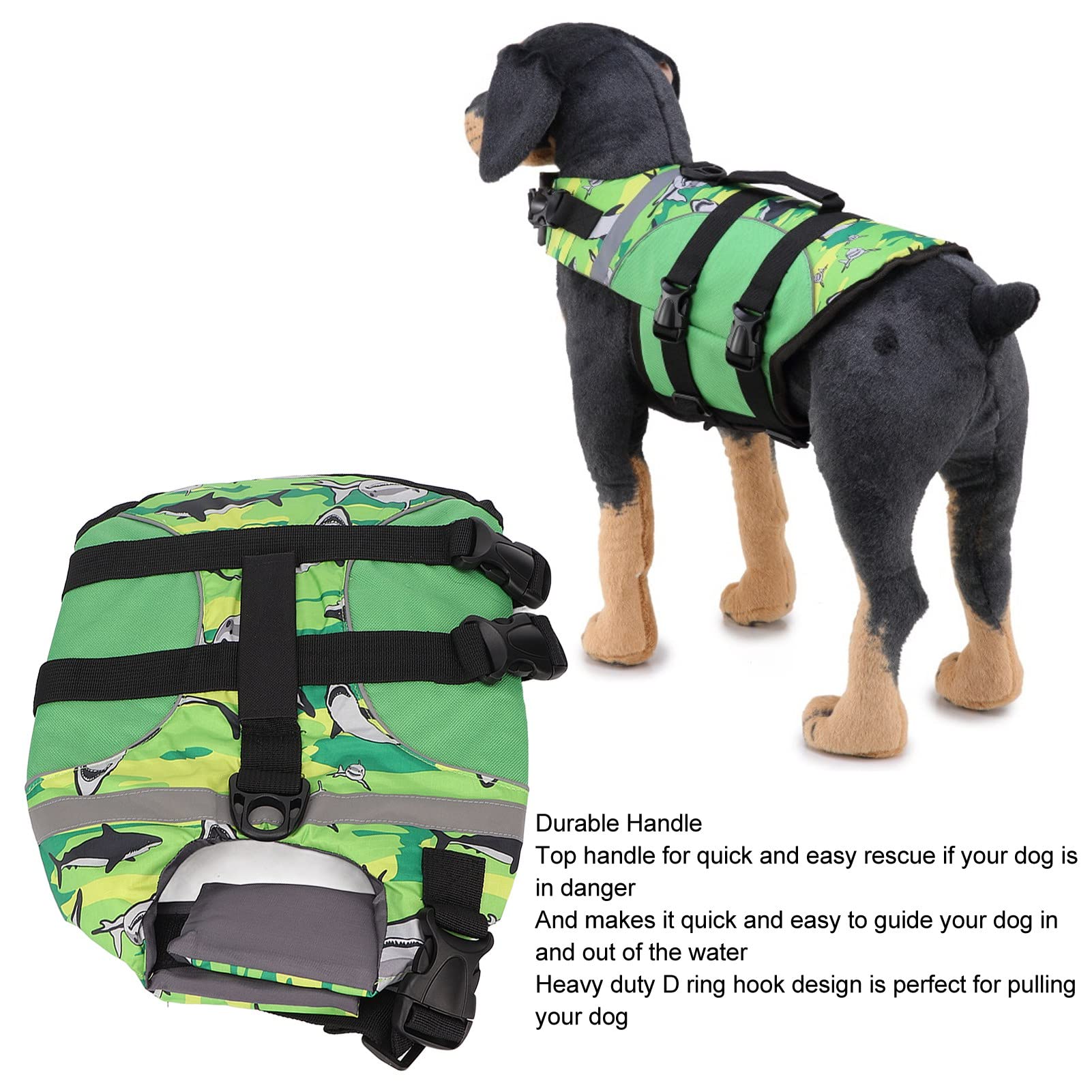 Chaleco Salvavidas Reflectante Ajustable para Perros para Nadar y navegar (l)