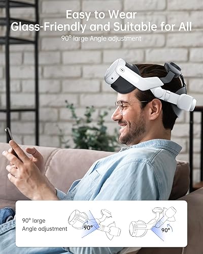 Vista 6 de ZYBER Adjustable Pressure-Free Head Strap for Meta Quest 3, VR Head Strap Replacement for Oculus Quest 3 Accessories for Enhance Comfort and