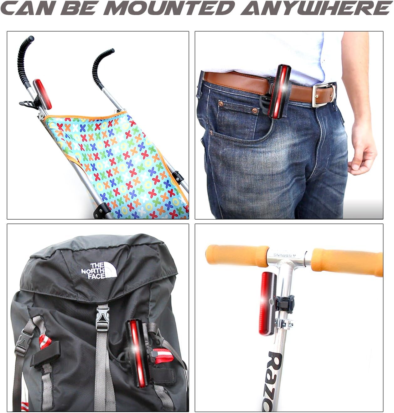 Ultra Bright Bike Light BLITZU Cyborg 168T USB Rechargeable Bicycle Tail Light. Red High Intensity Rear LED Accessories Fits On Any Road Bikes, Helmets. Easy To Install for Cycling Safety Flashlight : Sports & Outdoors