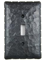 Vista 1 de Rustic Rancho - Cubierta para placa de interruptor de palanca simple de hierro forjado EPH4 (cera natural)