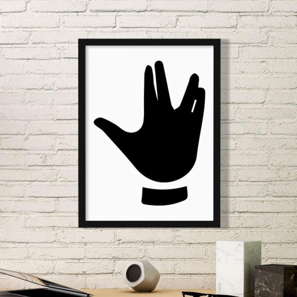 Marco de madera rectangular negro para foto de pintura de silueta de hogar DIYthinker pequeña