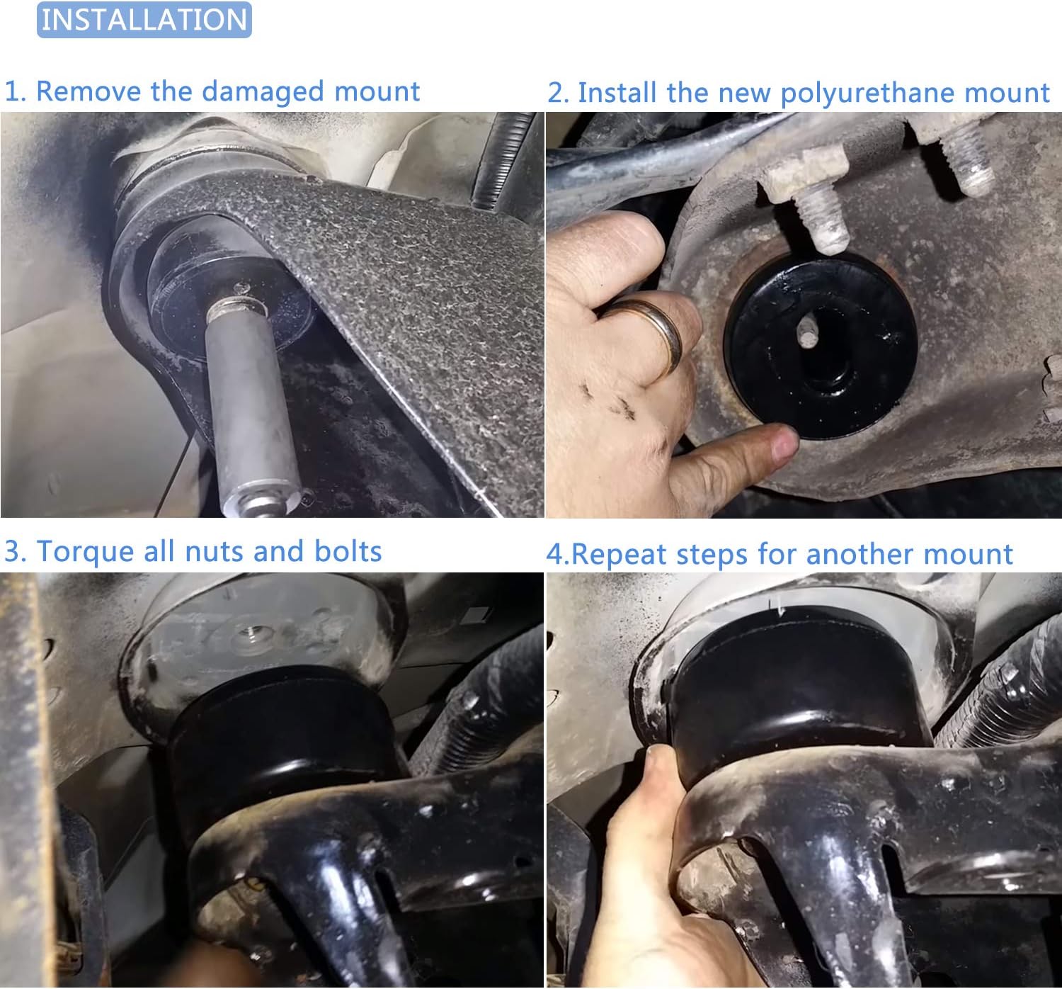 7-141 Body and Cab Mount Bushing Kit for 1999-2014 Chevy Silverado & Sierra 1500/2500 2WD/4WD Polyurethane Body Mount Bushings Kit