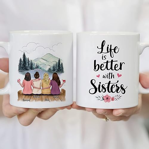 Miniatura 64 de Gossby Taza de café personalizada para mejor amiga, regalo personalizado para mejor amiga con diseño, nombre, Navidad, cumpleaños, regalo de amistad
