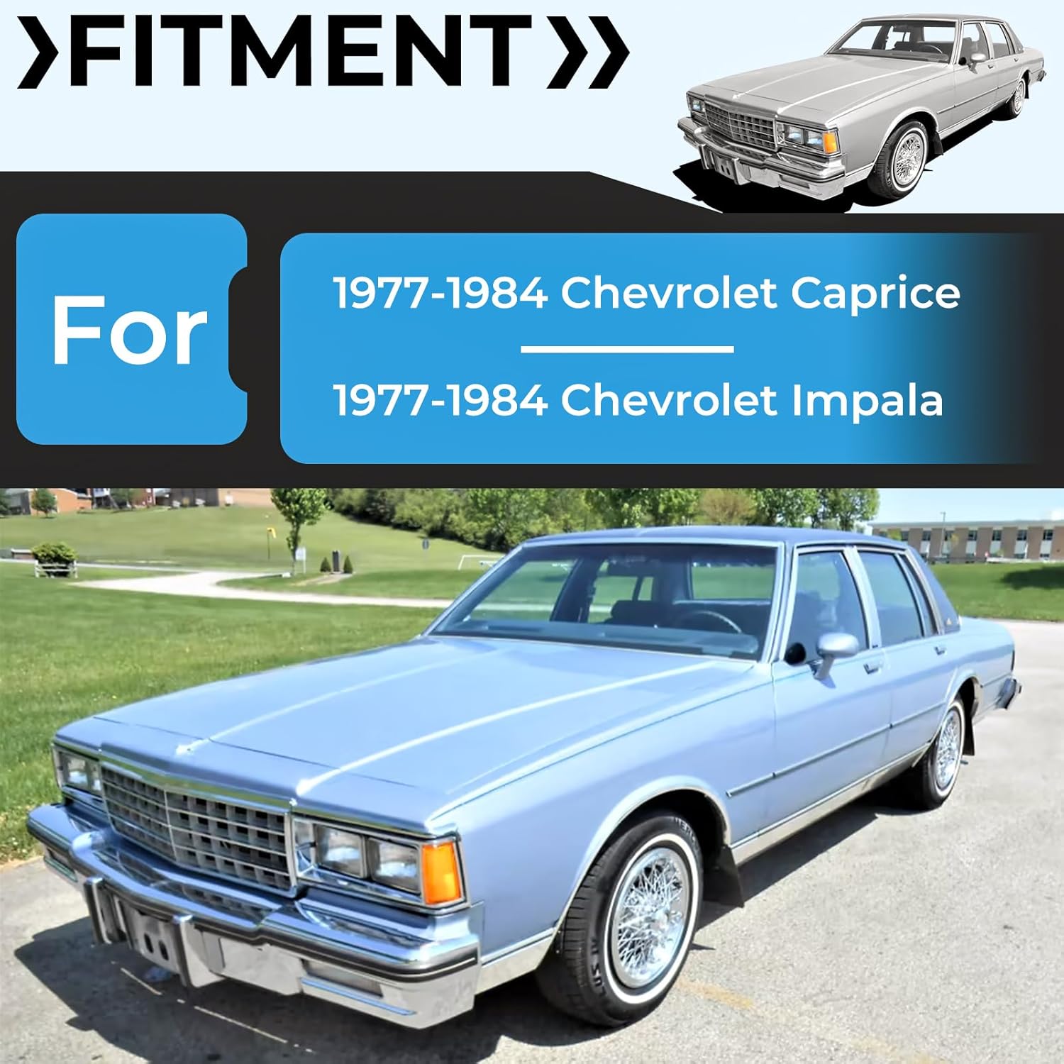 MOTOQUEEN Radio Bezel Panel for Chevrolet 1977-1984 Caprice/Impala Box Chevy Double Din Black
