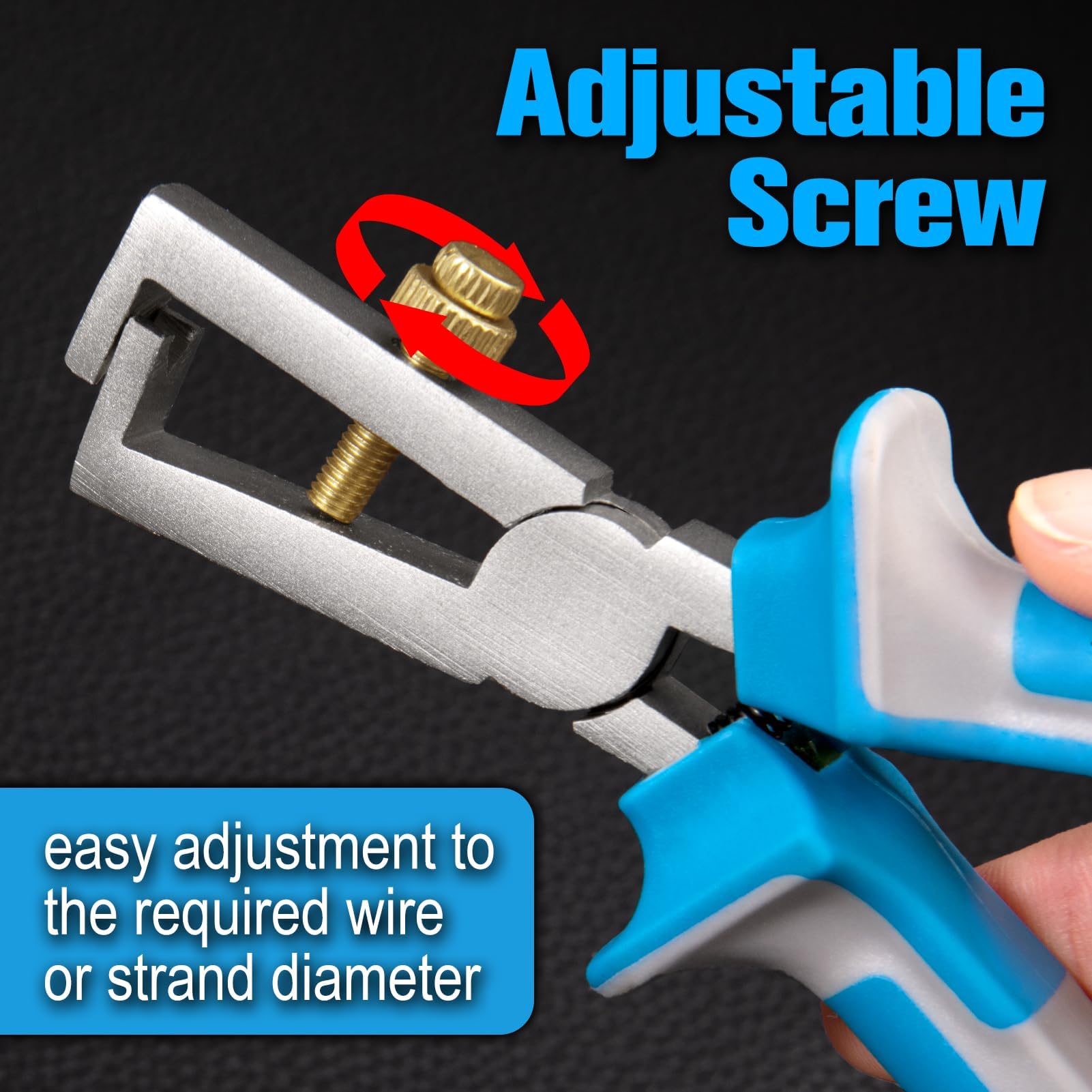 SPEEDWOX 6-Inch Insulated Wire Stripper Pliers Adjustable Wire Stripper Automotive Wires Stripping Tool 6" 155mm Wires Stripping Adjustable Insulated Cable Strippers with Soft Grip - Image 3