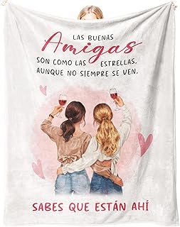 CheriGift Blanco Regalo Amigas Originales, Franela Manta, Regalo Amigas Cumpleaños, Regalo Navidad San Valentín Día de la ...