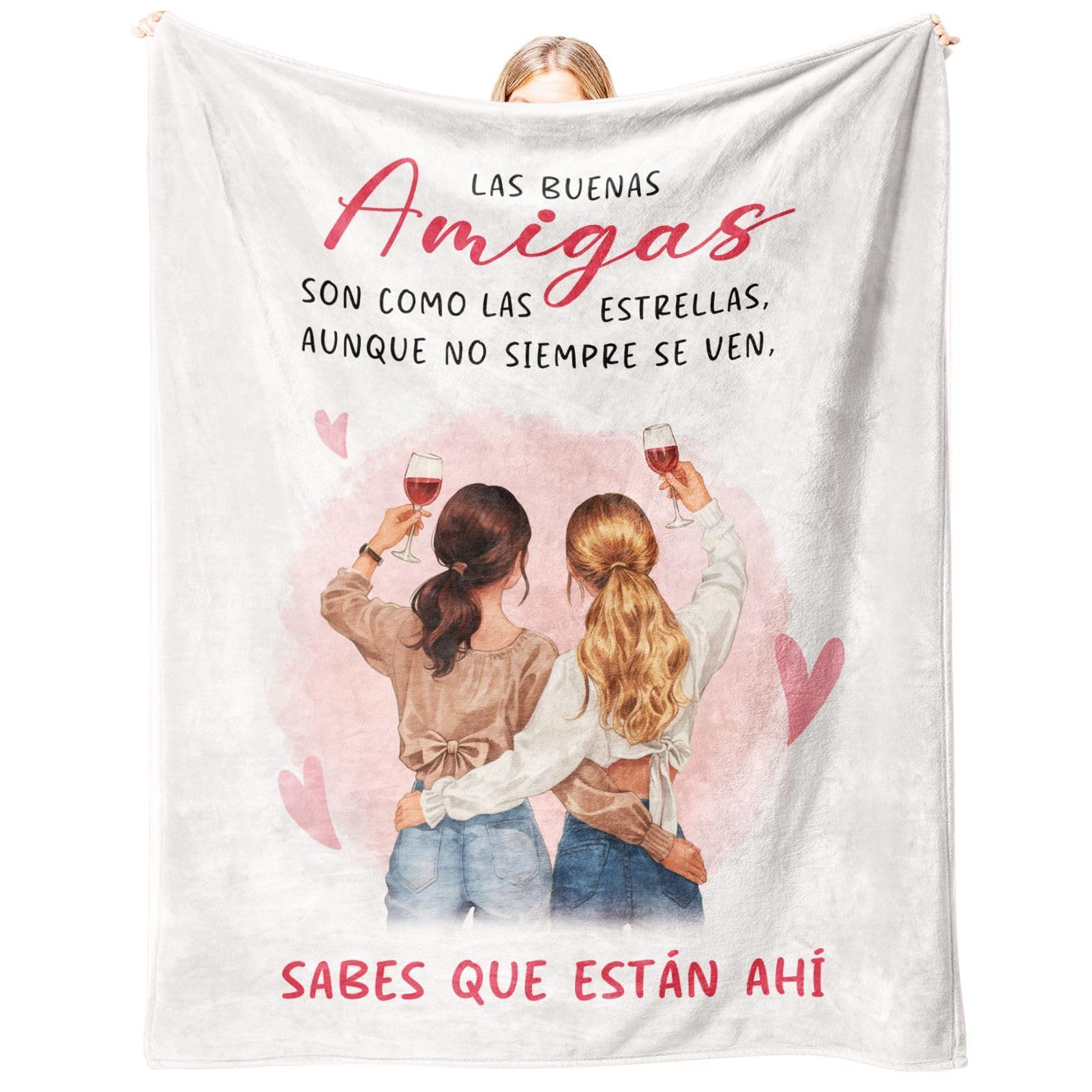 White Original Friends Gift, Flannel Blanket, Gift Friends Birthday, Christmas Gift, Valentine's Day Women's Day Gift 157 x 132 cm