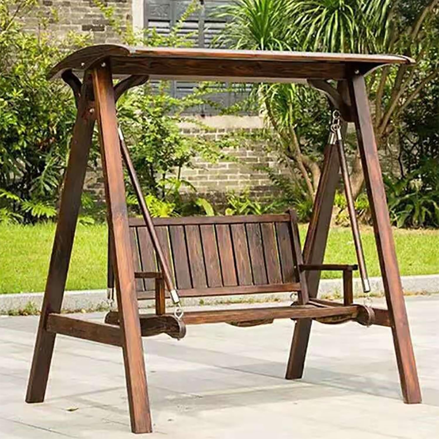 Columpio de Jardín Exterior de 2 Plazas, Capacidad de 400 kg, de Madera