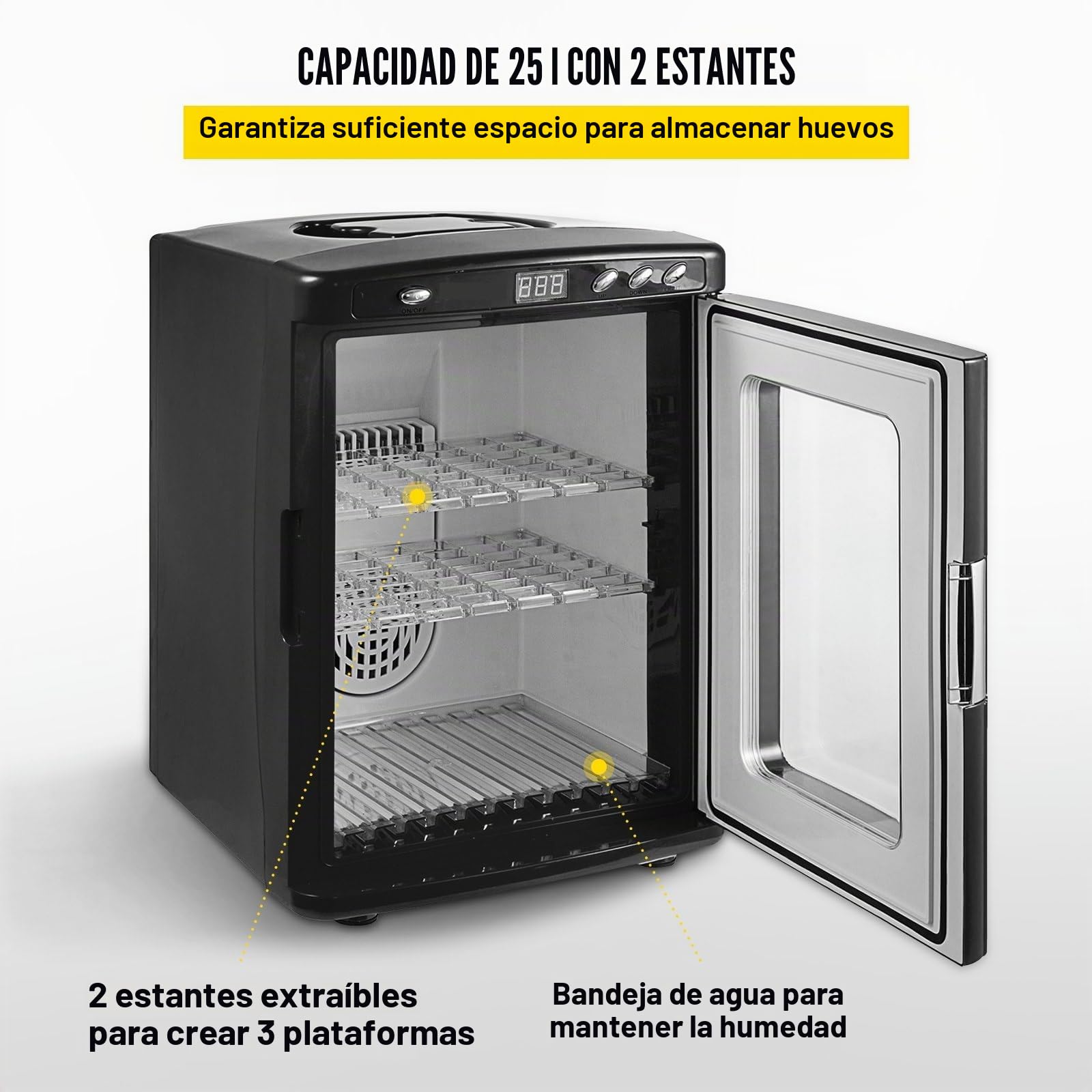 Incubadora de reptiles de 25L, incubadora Digital de huevos, incubadora de laboratorio científico, refriración y calefacción de 5-60 °C, trabajo for reptiles pequeños Para principiantes Bricolaje