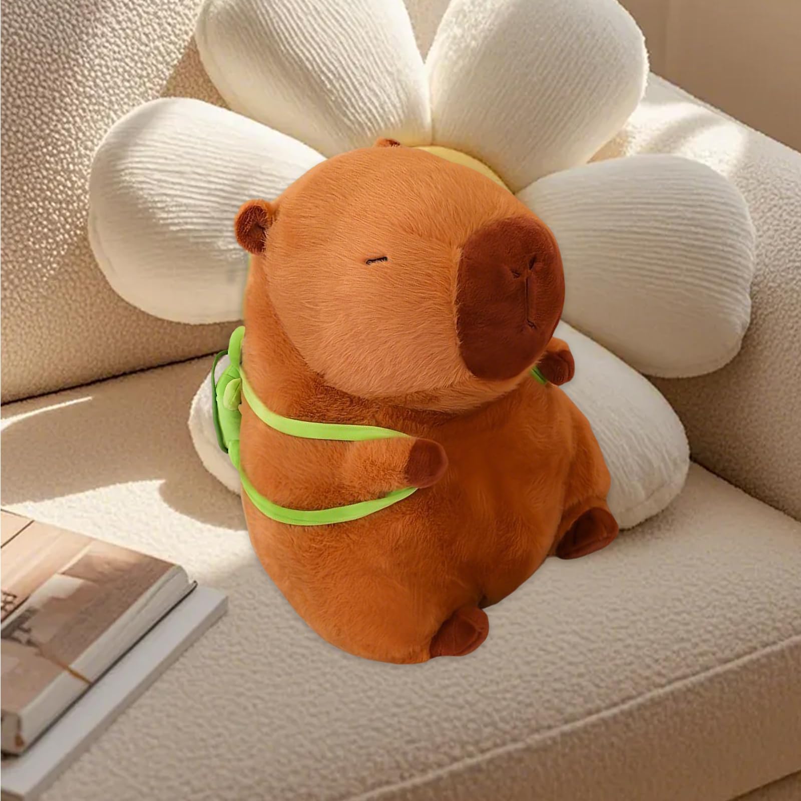 Capybara Plush Toy 23 CM Plush Pillow Capybara Teddy with Turtle Backpack Cartoon Stuffed Animal Birthday capybara Gifts for Girls Boys Cute Doll Teddy Plush Toys for Kids Adults Animal Lovers — view 4