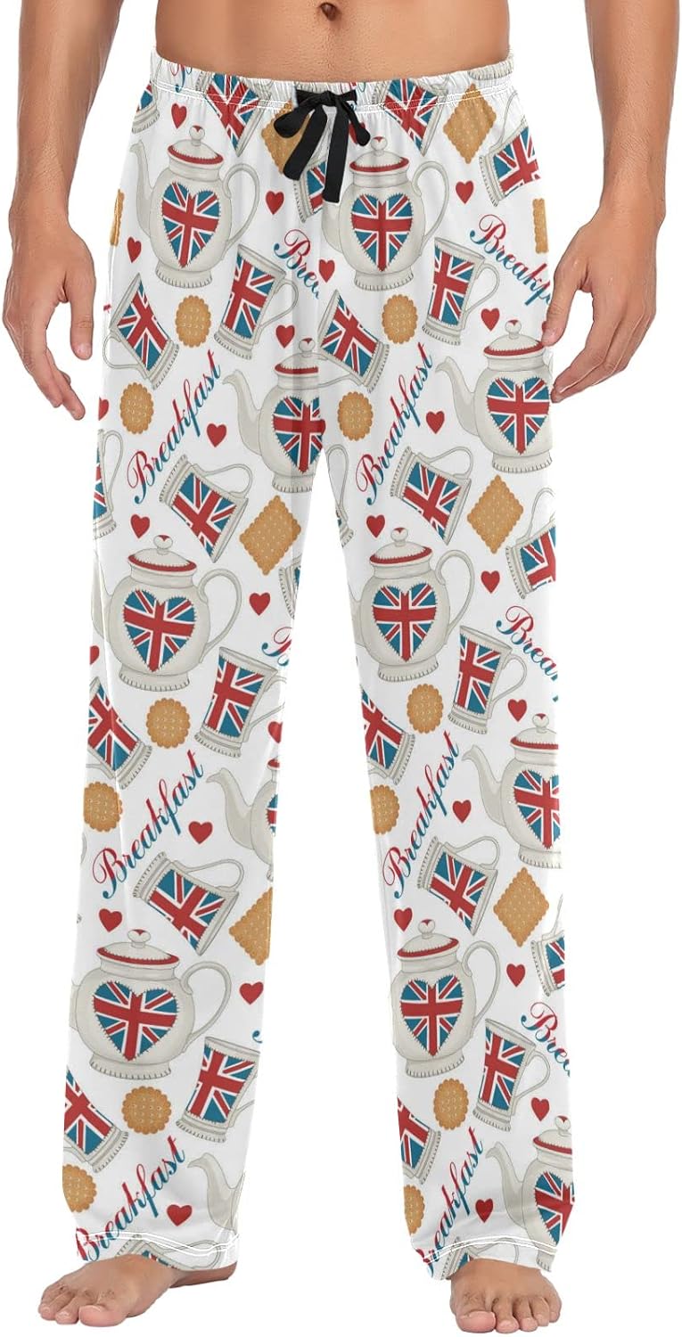 Squirrel Cat Dog Pajama Pants for Men Comfort Sleep Lounge Bottoms Straight-fit with Pockets S-XXL