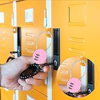 Vista 6 de Candado de combinación de 3 dígitos, 2 unidades, impermeable, para exteriores, para equipaje, mini candado de combinación para gimnasio escolar