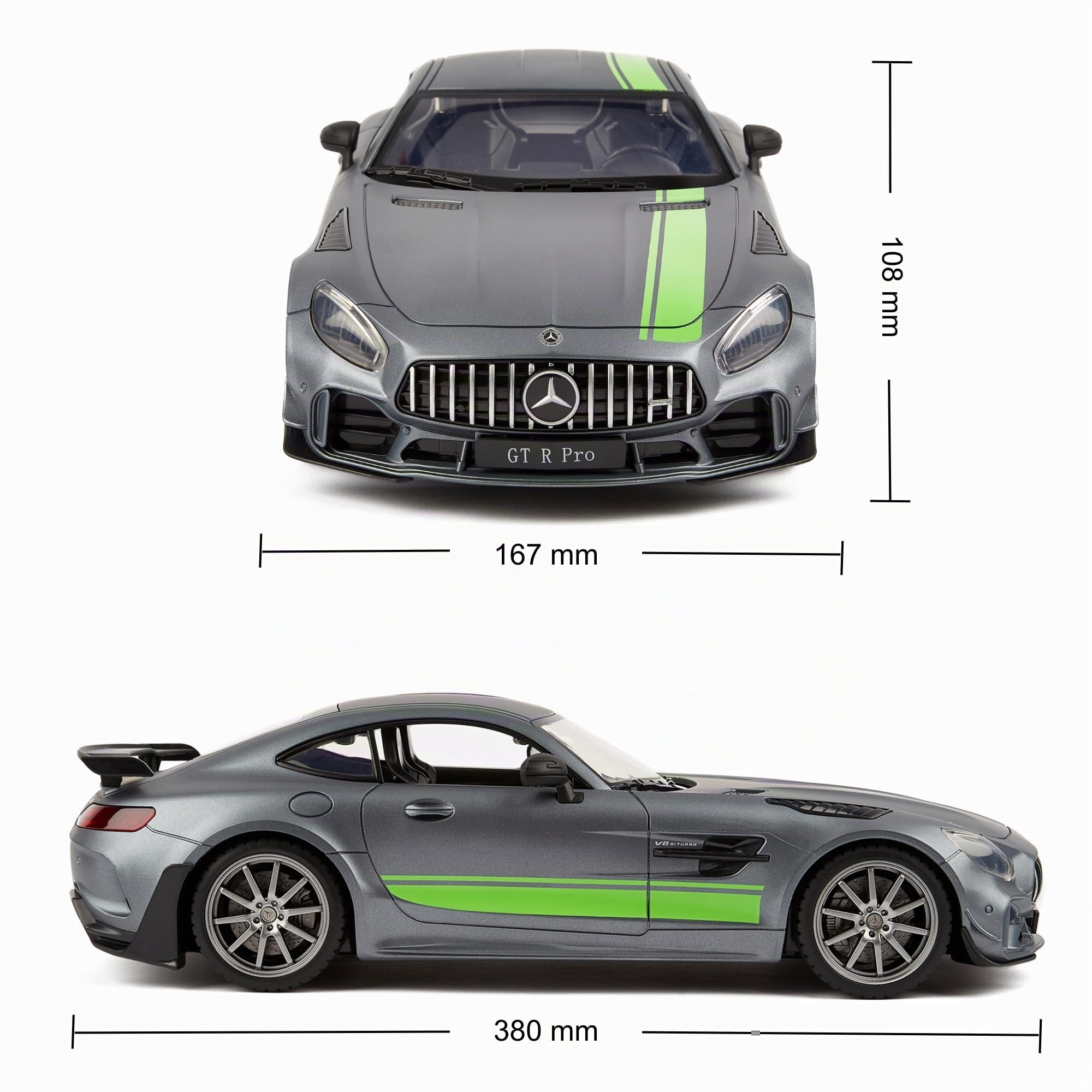 Mercedes Benz GT R Pro Offiziell Lizenziertes Ferngesteuertes Auto - 1/12 Maßstab RC Drift Auto mit 7,4V 900mAh Wiederaufladbarer Batterie, 2,4Ghz Fernbedienung und LED Lichtern
