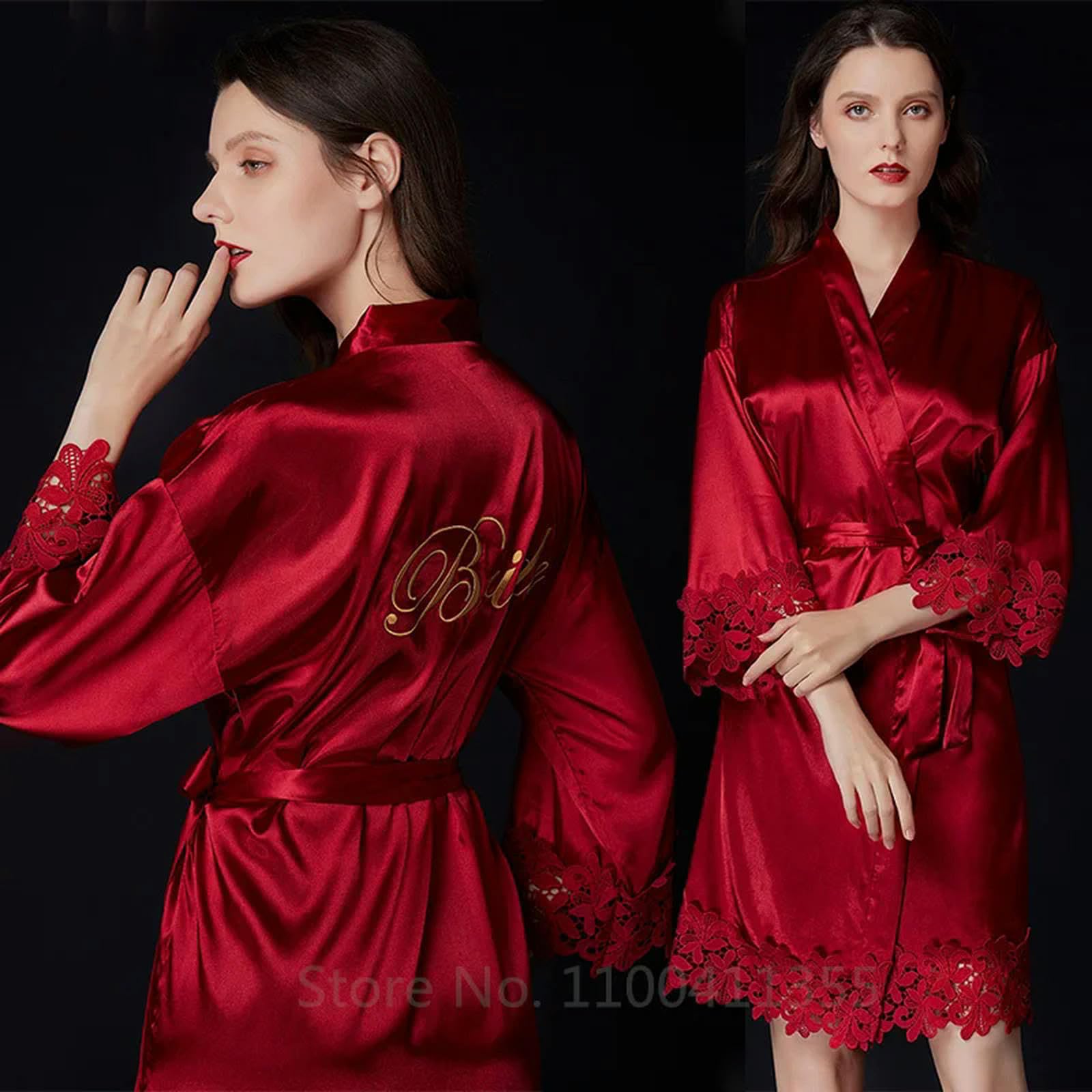 MdybF Robe de Chambre Summer Lace Sleepwear Bride & Bridemaid Wedding Robe Robe Robe Solie Back Kimono Bataille Femme Focus Night Robe Night