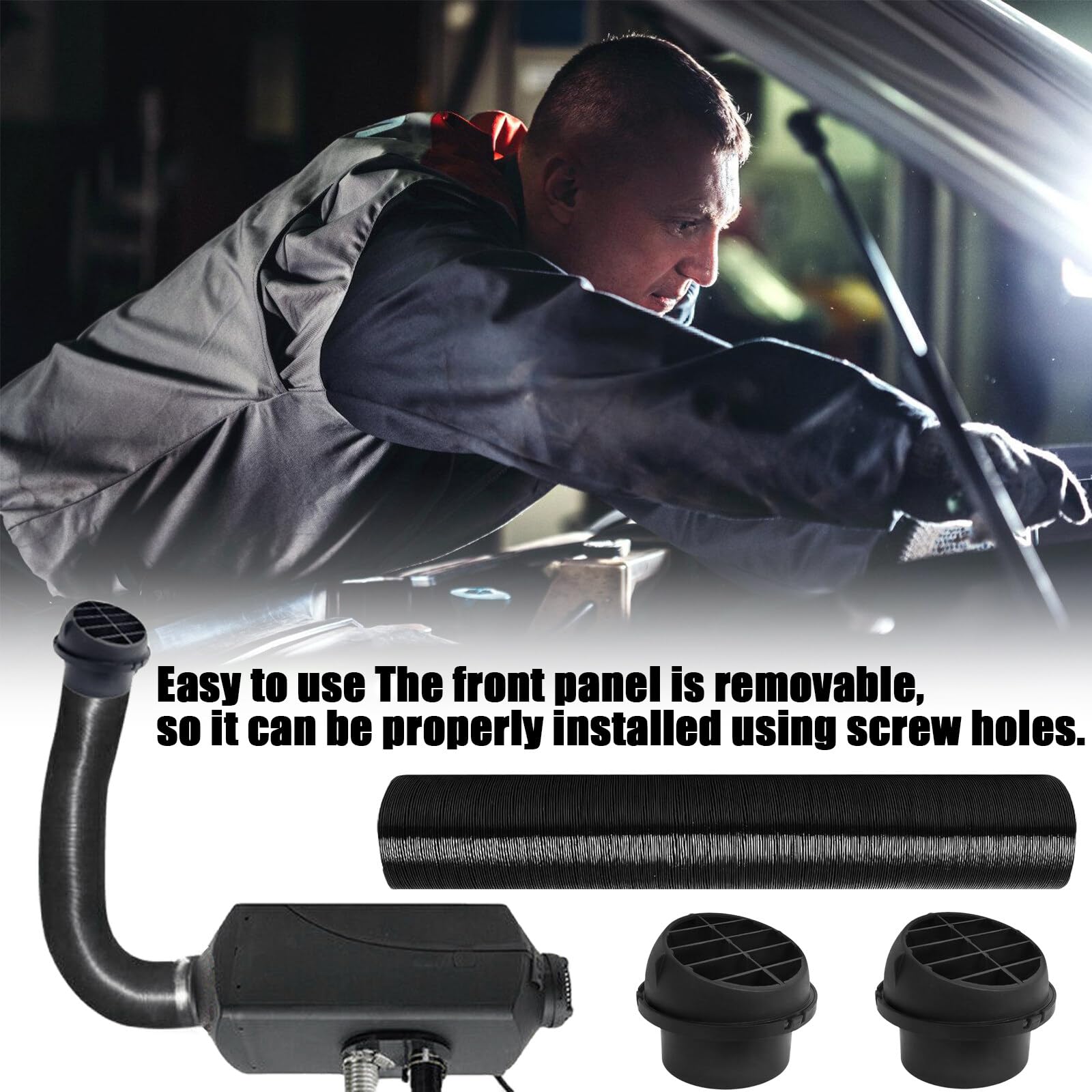 Spetsbst Accessoires de chauffage auxiliaire diesel 75 mm - Kit de tuyaux en Y pour chauffage de voiture - Tuyau de chauffage - Sortie d'air chaud - Clips - Accessoires de chauffage