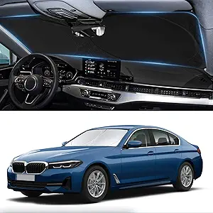 for BMW 5-Series Windshield Sun Shade Sunshade Custom Fit for BMW 5 Series G30 G31 2011-2024 2025 Windshield Cover for 530i, 530e, 545i, 550i 525i, 528xi, Front Window Shield Protector Car Accessories
