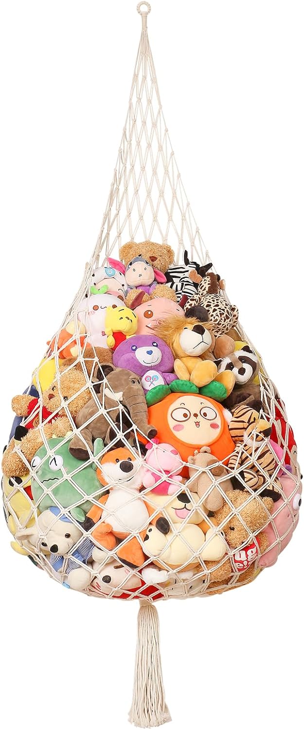 Stuffed Animal Storage Hammock for Ceiling, Stuffed Animal Holder Net