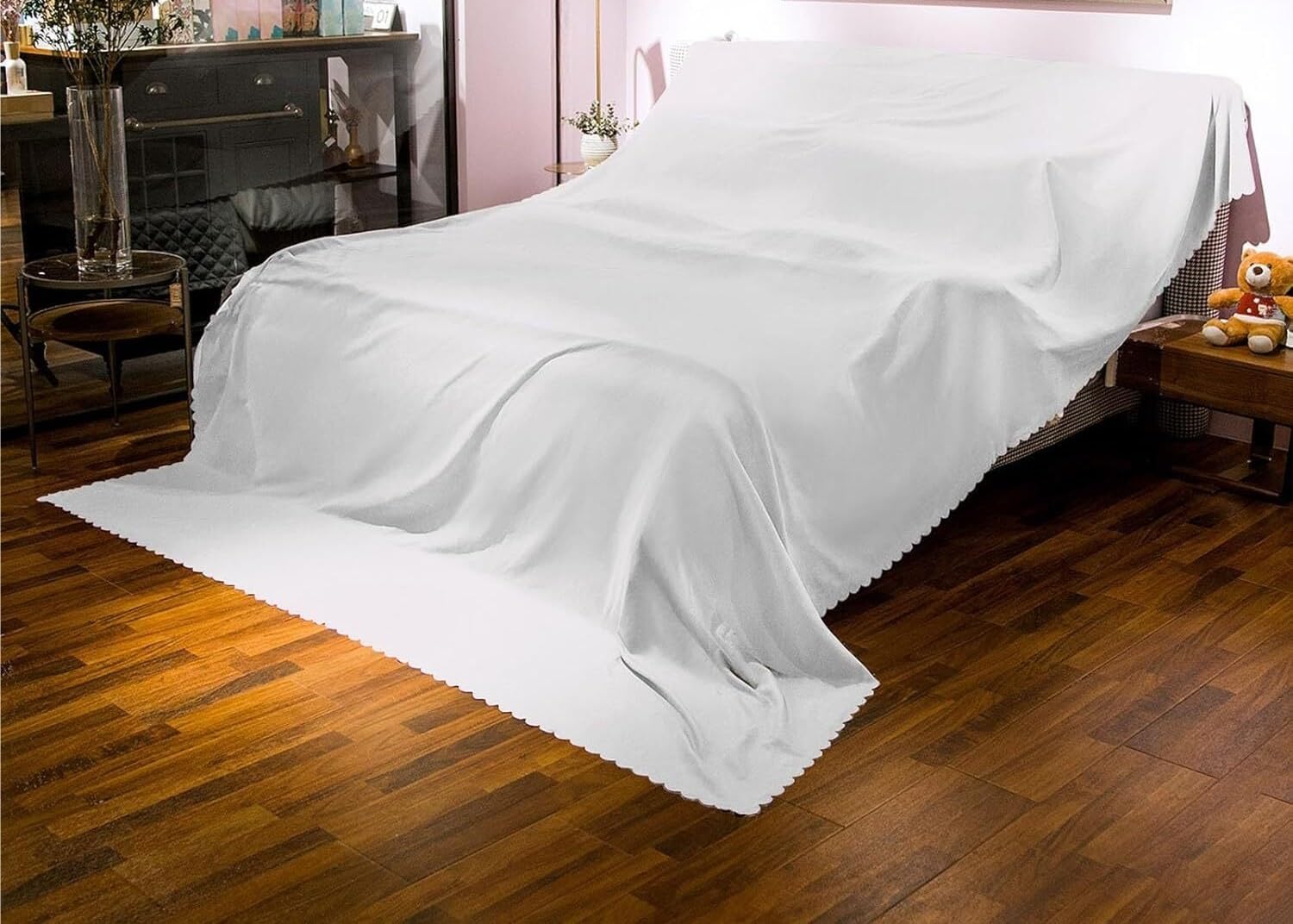 Suwooph White Furniture Dust Cover,Dust Proof Protector For Piano Sofa Bed Cabinets(,200X240cm)