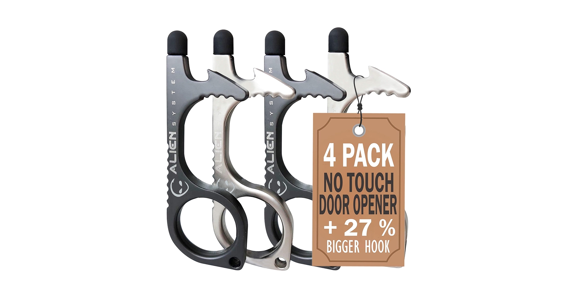 Brass Door Opener Keychain Tool Pack Of 3 Touchless Key