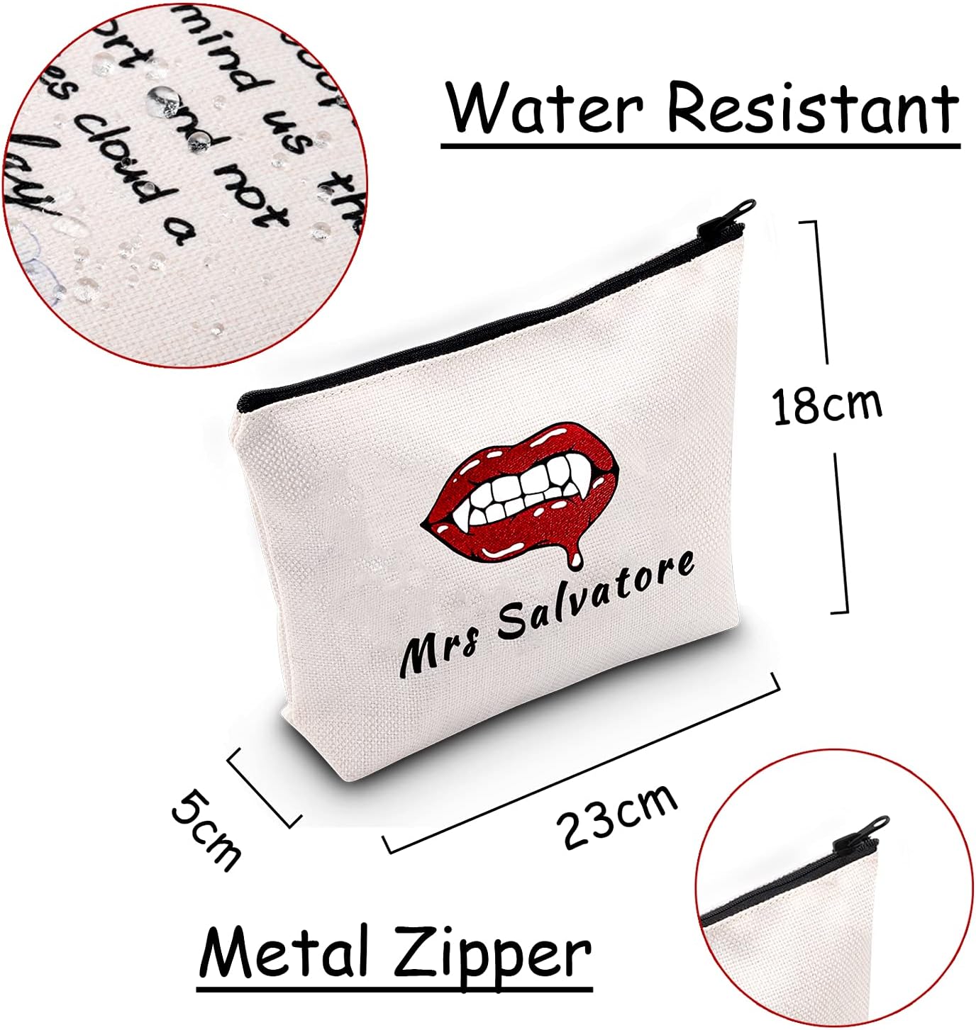 Birthday Gift Lip Makeup Bag with Zipper, V Makeup Bag - Image 3