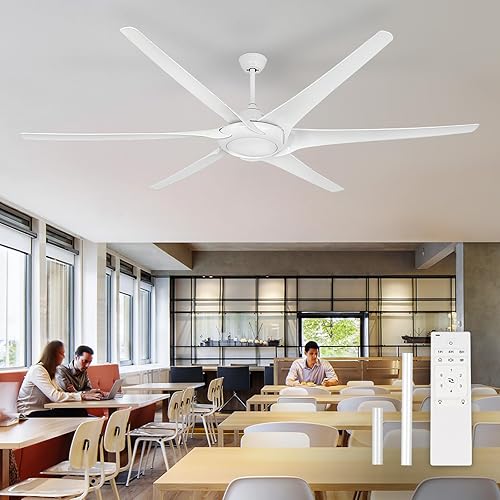Miniatura 23 de Ventilador de Techo Grande con Luz: Ventilador Exterior de 100 Pulgadas - Ventilador de Techo Industrial con Control Remoto para Taller, Garaje,