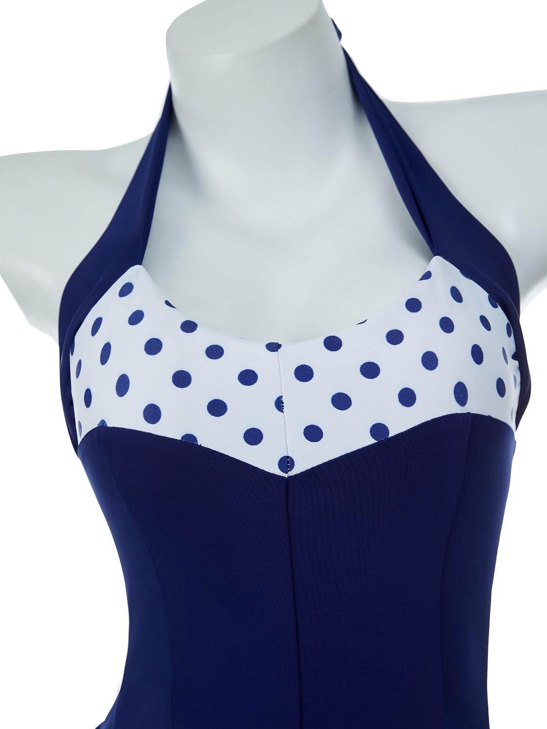 daizbella Women One Piece Swimsuits 50's Vintage Retro Navy Blue Tummy Control Bathing Suit